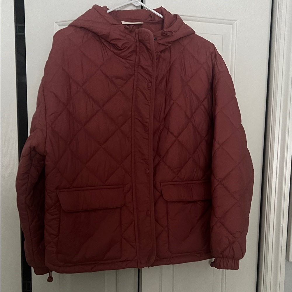 BearPaw Pink Hooded Quilted Jacket